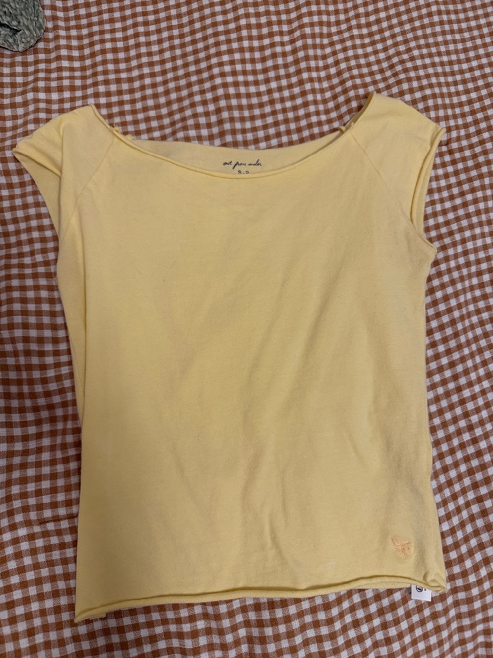 Urban Outfitters Pale Yellow Scoop Neck Tee